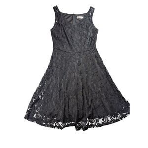 Dressystar Black Lace A Line Dress Goth Whimsy V Neck Sleeveless Lined